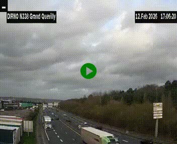 <h2>Webcam routière sur N338 à hauteur de Grand-Quevilly en périphérie de Rouen. Vue orientée vers Rouen</h2>