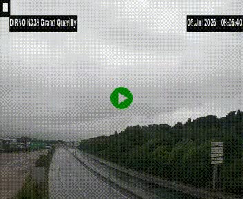 <h2>Webcam routière sur N338 à hauteur de Grand-Quevilly en périphérie de Rouen. Vue orientée vers Rouen</h2>
