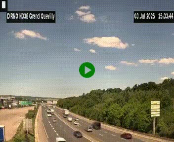 <h2>Webcam routière sur N338 à hauteur de Grand-Quevilly en périphérie de Rouen. Vue orientée vers Rouen</h2>