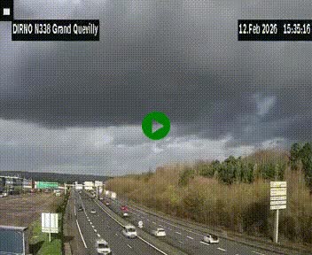 <h2>Webcam routière sur N338 à hauteur de Grand-Quevilly en périphérie de Rouen. Vue orientée vers Rouen</h2>