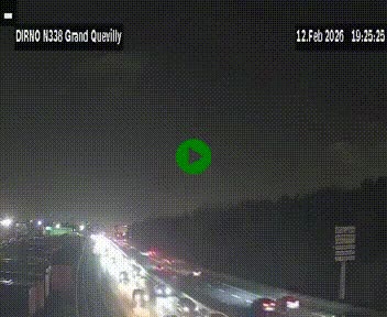 Webcam routière sur N338 à hauteur de Grand-Quevilly en périphérie de Rouen. Vue orientée vers Rouen