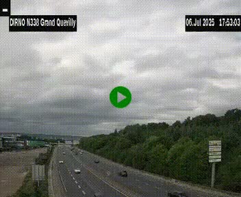 <h2>Webcam routière sur N338 à hauteur de Grand-Quevilly en périphérie de Rouen. Vue orientée vers Rouen</h2>