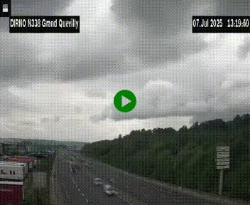 <h2>Webcam routière sur N338 à hauteur de Grand-Quevilly en périphérie de Rouen. Vue orientée vers Rouen</h2>