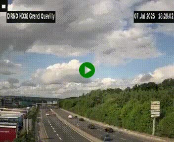 <h2>Webcam routière sur N338 à hauteur de Grand-Quevilly en périphérie de Rouen. Vue orientée vers Rouen</h2>