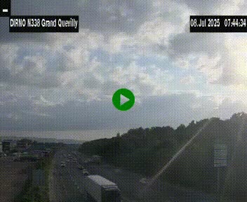 <h2>Webcam routière sur N338 à hauteur de Grand-Quevilly en périphérie de Rouen. Vue orientée vers Rouen</h2>