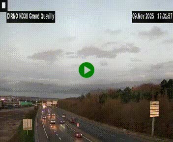 <h2>Webcam routière sur N338 à hauteur de Grand-Quevilly en périphérie de Rouen. Vue orientée vers Rouen</h2>