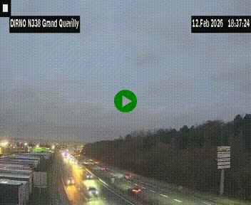 Webcam routière sur N338 à hauteur de Grand-Quevilly en périphérie de Rouen. Vue orientée vers Rouen