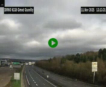 <h2>Webcam routière sur N338 à hauteur de Grand-Quevilly en périphérie de Rouen. Vue orientée vers Rouen</h2>