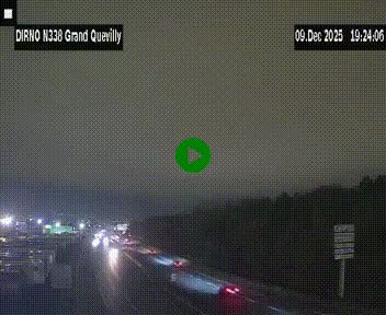 Webcam routière sur N338 à hauteur de Grand-Quevilly en périphérie de Rouen. Vue orientée vers Rouen