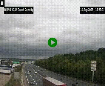 <h2>Webcam routière sur N338 à hauteur de Grand-Quevilly en périphérie de Rouen. Vue orientée vers Rouen</h2>