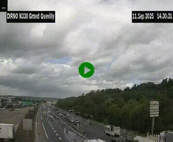 <h2>Webcam routière sur N338 à hauteur de Grand-Quevilly en périphérie de Rouen. Vue orientée vers Rouen</h2>