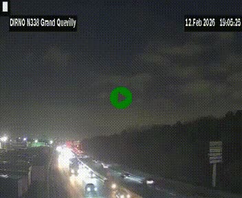 <h2>Webcam routière sur N338 à hauteur de Grand-Quevilly en périphérie de Rouen. Vue orientée vers Rouen</h2>