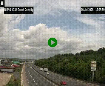 <h2>Webcam routière sur N338 à hauteur de Grand-Quevilly en périphérie de Rouen. Vue orientée vers Rouen</h2>