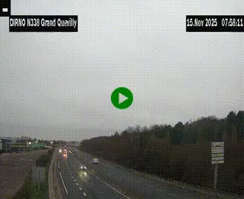 <h2>Webcam routière sur N338 à hauteur de Grand-Quevilly en périphérie de Rouen. Vue orientée vers Rouen</h2>