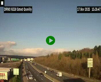 <h2>Webcam routière sur N338 à hauteur de Grand-Quevilly en périphérie de Rouen. Vue orientée vers Rouen</h2>