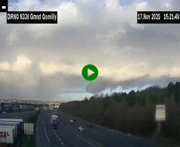 <h2>Webcam routière sur N338 à hauteur de Grand-Quevilly en périphérie de Rouen. Vue orientée vers Rouen</h2>