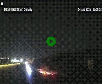 Webcam routière sur N338 à hauteur de Grand-Quevilly en périphérie de Rouen. Vue orientée vers Rouen