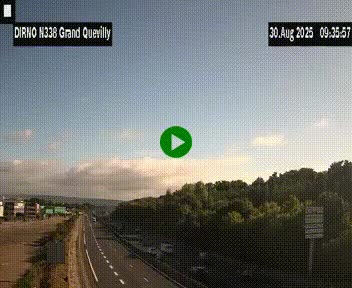Webcam routière sur N338 à hauteur de Grand-Quevilly en périphérie de Rouen. Vue orientée vers Rouen
