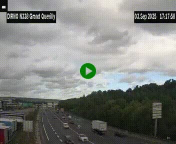 Webcam routière sur N338 à hauteur de Grand-Quevilly en périphérie de Rouen. Vue orientée vers Rouen