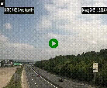 Webcam routière sur N338 à hauteur de Grand-Quevilly en périphérie de Rouen. Vue orientée vers Rouen