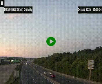 Webcam routière sur N338 à hauteur de Grand-Quevilly en périphérie de Rouen. Vue orientée vers Rouen