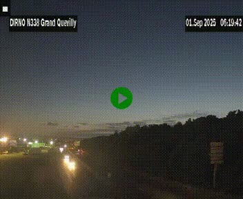 Webcam routière sur N338 à hauteur de Grand-Quevilly en périphérie de Rouen. Vue orientée vers Rouen