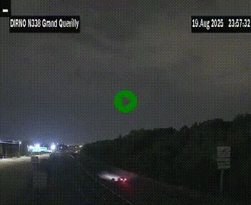Webcam routière sur N338 à hauteur de Grand-Quevilly en périphérie de Rouen. Vue orientée vers Rouen