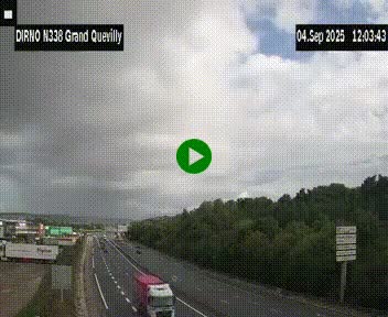 Webcam routière sur N338 à hauteur de Grand-Quevilly en périphérie de Rouen. Vue orientée vers Rouen