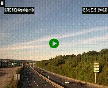 Webcam routière sur N338 à hauteur de Grand-Quevilly en périphérie de Rouen. Vue orientée vers Rouen
