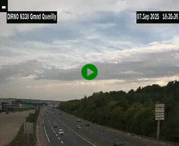 Webcam routière sur N338 à hauteur de Grand-Quevilly en périphérie de Rouen. Vue orientée vers Rouen