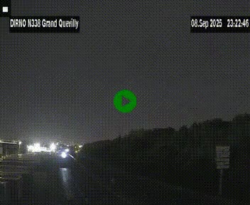 Webcam routière sur N338 à hauteur de Grand-Quevilly en périphérie de Rouen. Vue orientée vers Rouen