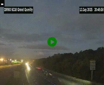 Webcam routière sur N338 à hauteur de Grand-Quevilly en périphérie de Rouen. Vue orientée vers Rouen