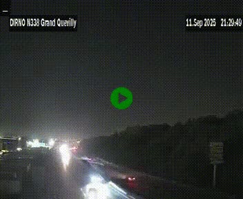 Webcam routière sur N338 à hauteur de Grand-Quevilly en périphérie de Rouen. Vue orientée vers Rouen