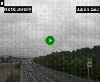 Webcam routière sur N338 à hauteur de Grand-Quevilly en périphérie de Rouen. Vue orientée vers Rouen