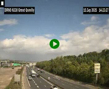 Webcam routière sur N338 à hauteur de Grand-Quevilly en périphérie de Rouen. Vue orientée vers Rouen