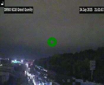 Webcam routière sur N338 à hauteur de Grand-Quevilly en périphérie de Rouen. Vue orientée vers Rouen