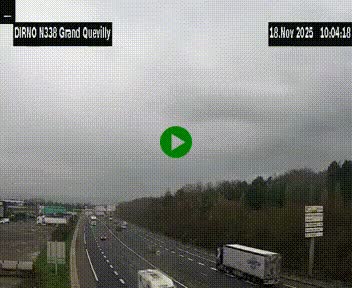 <h2>Webcam routière sur N338 à hauteur de Grand-Quevilly en périphérie de Rouen. Vue orientée vers Rouen</h2>