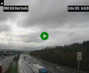 <h2>Webcam routière sur N338 à hauteur de Grand-Quevilly en périphérie de Rouen. Vue orientée vers Rouen</h2>