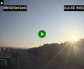 Webcam routière sur N338 à hauteur de Grand-Quevilly en périphérie de Rouen. Vue orientée vers Rouen