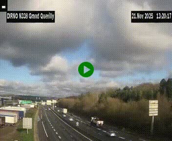<h2>Webcam routière sur N338 à hauteur de Grand-Quevilly en périphérie de Rouen. Vue orientée vers Rouen</h2>