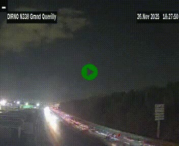 <h2>Webcam routière sur N338 à hauteur de Grand-Quevilly en périphérie de Rouen. Vue orientée vers Rouen</h2>