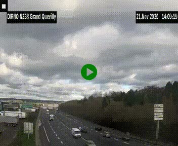 <h2>Webcam routière sur N338 à hauteur de Grand-Quevilly en périphérie de Rouen. Vue orientée vers Rouen</h2>