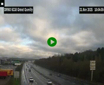 <h2>Webcam routière sur N338 à hauteur de Grand-Quevilly en périphérie de Rouen. Vue orientée vers Rouen</h2>