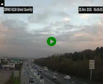 <h2>Webcam routière sur N338 à hauteur de Grand-Quevilly en périphérie de Rouen. Vue orientée vers Rouen</h2>