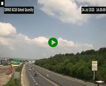 <h2>Webcam routière sur N338 à hauteur de Grand-Quevilly en périphérie de Rouen. Vue orientée vers Rouen</h2>