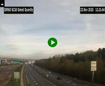 <h2>Webcam routière sur N338 à hauteur de Grand-Quevilly en périphérie de Rouen. Vue orientée vers Rouen</h2>