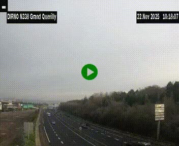 <h2>Webcam routière sur N338 à hauteur de Grand-Quevilly en périphérie de Rouen. Vue orientée vers Rouen</h2>