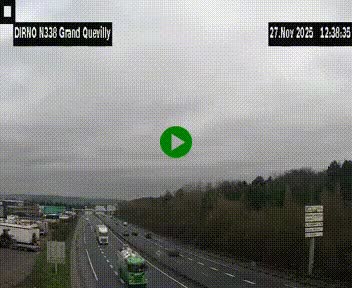 <h2>Webcam routière sur N338 à hauteur de Grand-Quevilly en périphérie de Rouen. Vue orientée vers Rouen</h2>