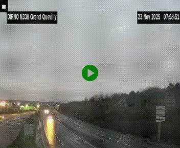 <h2>Webcam routière sur N338 à hauteur de Grand-Quevilly en périphérie de Rouen. Vue orientée vers Rouen</h2>