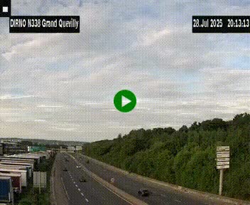 <h2>Webcam routière sur N338 à hauteur de Grand-Quevilly en périphérie de Rouen. Vue orientée vers Rouen</h2>
